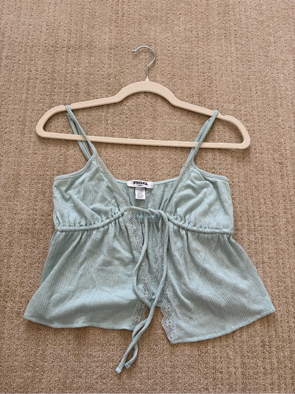 Tilly’s Turquoise Tie-Front Crop Tank